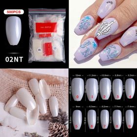 1 Bag 500PCS Artificial Nail Art Tips;  Coffin Long Square Stiletto Nail Fake Tips - 02NT