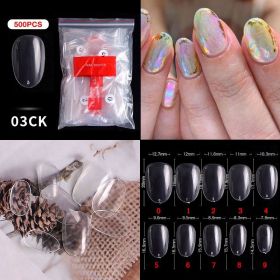 1 Bag 500PCS Artificial Nail Art Tips;  Coffin Long Square Stiletto Nail Fake Tips - 03CK