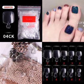 1 Bag 500PCS Artificial Nail Art Tips;  Coffin Long Square Stiletto Nail Fake Tips - 04CK