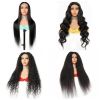 Glueless Transparent HD 4*4 Frontal 4x4 Lace Front Brazilian Real Human Hair Yaki Kinky Straight Closure Wig For Black Women - 16 Inches (403mm) (+$14