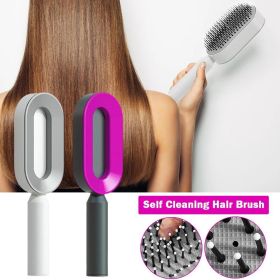 Self Cleaning Hair Brush For Women Massage Scalp Promote Blood Circulation Anti Hair Loss 3D Hair Growth Comb Hairbrush Self-Cleaning Hair Brush   3D