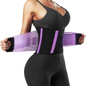 Waist Trainer Belt for Women;  Waist Cincher Trimmer;  Slimming Body Shaper Belt - Purple - M