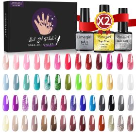 Limegirl Gel Nail Polish Set 60/40/24Colors Semi Permanent UV Led Gel Varnish Soak Off Nail Lacquers Base Top Coat - ZH248-3