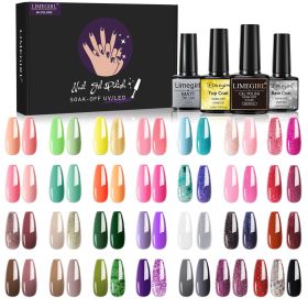 Limegirl Gel Nail Polish Set 60/40/24Colors Semi Permanent UV Led Gel Varnish Soak Off Nail Lacquers Base Top Coat - ZH245-1