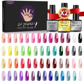 Limegirl Gel Nail Polish Set 60/40/24Colors Semi Permanent UV Led Gel Varnish Soak Off Nail Lacquers Base Top Coat - ZH248-2