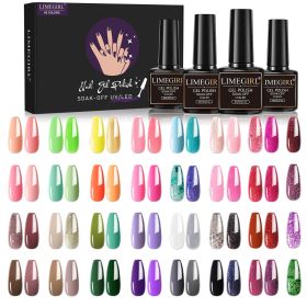 Limegirl Gel Nail Polish Set 60/40/24Colors Semi Permanent UV Led Gel Varnish Soak Off Nail Lacquers Base Top Coat - ZH240-1