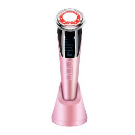 EMS Micro Current Beauty Instrument Hot And Cold Photon Rejuvenation Facial Beauty Device Anti-Aging Whitening Skin Care - Pink