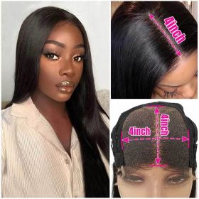 4x4 HD Lace Front Virgin Brazilian Pre Plucked Long 16 24 30 Inches 4*4 Frontal  Human Hair Bodywave Body Wave Closure Wig - 22 Inches(559mm)(+$77.00)