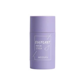 Green Tea Cleansing Solid Mask Purifying Clay Stick Mask Oil Control Anti-Acne Eggplant Skin Care Whitening Care Face TSLM1 - purple