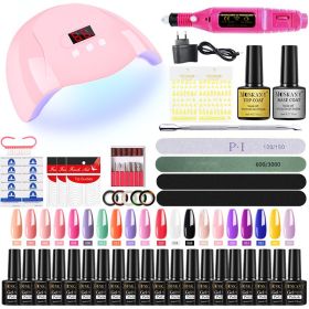 MOSKANY Professional Nail Set Nail Gel Kit With 120W/54W UV Nail Lamp And Nail Drill For All Drying Gel Nail Polish Manicure Set - YH33-1