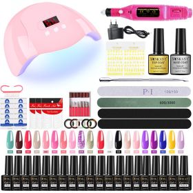 MOSKANY Professional Nail Set Nail Gel Kit With 120W/54W UV Nail Lamp And Nail Drill For All Drying Gel Nail Polish Manicure Set - YH33-2