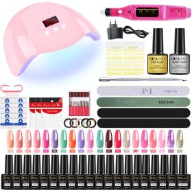 MOSKANY Professional Nail Set Nail Gel Kit With 120W/54W UV Nail Lamp And Nail Drill For All Drying Gel Nail Polish Manicure Set - YH33-3