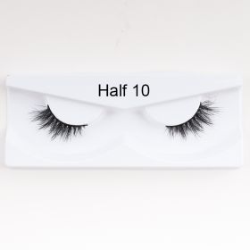 1Pair Mink Half Lashes Soft Thick Eye End Lengthening Faux Eyelashes Natural Long Handmade Eyelash Cross Curl 3D Lash For Makeup - 10