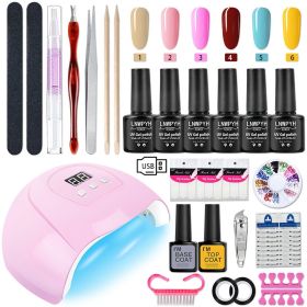 Manicure Set Poly Nail Gel Kit Professional Nail Set With Nail Lamp Acrylic Extension Gel Nail Polish All For Nail Gel Tools Kit - S039-X4-(1-6)