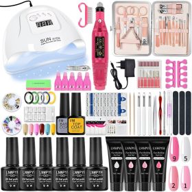 Manicure Set Poly Nail Gel Kit Professional Nail Set With Nail Lamp Acrylic Extension Gel Nail Polish All For Nail Gel Tools Kit - X5 1-6