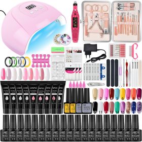 Manicure Set Poly Nail Gel Kit Professional Nail Set With Nail Lamp Acrylic Extension Gel Nail Polish All For Nail Gel Tools Kit - X4 1-6