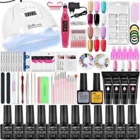 LNWPYH Nail Set UV LED Lamp Dryer With 18/12 pcs Nail Gel Polish Kit Soak Off Manicure Tools Set electric Nail drill Nail Tools - X5 18 fixed color