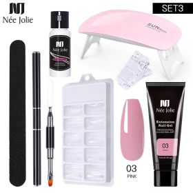 Nail Gel Set 6W LED Lamp Full Manicure Set Quick Extension Nail Kit Gel Building Polygels Set For Nails Tool Kit Nail Art Kit - seven piece set 3