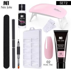 Nail Gel Set 6W LED Lamp Full Manicure Set Quick Extension Nail Kit Gel Building Polygels Set For Nails Tool Kit Nail Art Kit - seven piece set 2