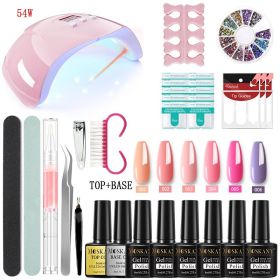 Nail Gel Kit Professional Nail Set With 120W/54W UV Nail Lamp And Nail Drill For All Drying Gel Nail Polish Manicure Set - YH04-1