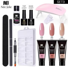 Nail Gel Set 6W LED Lamp Full Manicure Set Quick Extension Nail Kit Gel Building Polygels Set For Nails Tool Kit Nail Art Kit - eleven piece set 3