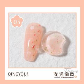 Nail Polish Flowers Petal Translucent Soft Semi Permanent Varnish Hybird UV Acry Japanese Wind Nail Art Soak Off Gel - 05