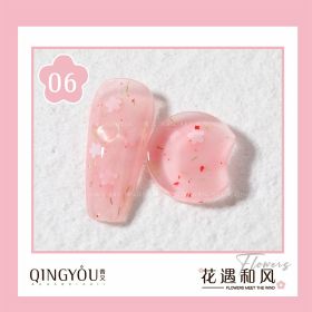 Nail Polish Flowers Petal Translucent Soft Semi Permanent Varnish Hybird UV Acry Japanese Wind Nail Art Soak Off Gel - 06