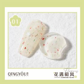 Nail Polish Flowers Petal Translucent Soft Semi Permanent Varnish Hybird UV Acry Japanese Wind Nail Art Soak Off Gel - 01