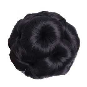 Womens Hair Chignon Curly Disk Updo Hairpieces Hair Bun Extensions Claw, Natural Black - Default