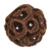 Elegant Hair Disk Chignon Updo Hairpieces With Rhinestone Hair Bun Extensions Claw, Light Brown - Default