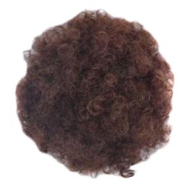 Afro Puff Drawstring Hair Bun Extension Short Synthetic Ponytail Clip On Kinky Drawstring Curly Hair Piece,Brown - Default