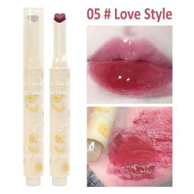 Jelly Mirror Lipstick Makeup Love Shape Waterproof Non-stick Cup Solid Lip Gloss Clear Long Lasting Moisturizing Lipstick Pen - B05 Love Style