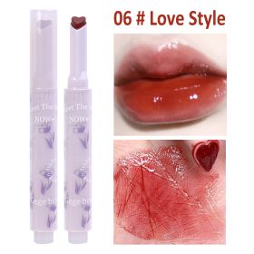 Jelly Mirror Lipstick Makeup Love Shape Waterproof Non-stick Cup Solid Lip Gloss Clear Long Lasting Moisturizing Lipstick Pen - B06 Love Style