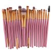 20Pcs Makeup Brushes Set Professional Plastic Handle Soft Synthetic Hair Powder Foundation Eyeshadow Make Up Brushes Cosmetics - PinkGold