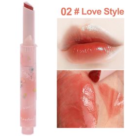 Jelly Mirror Lipstick Makeup Love Shape Waterproof Non-stick Cup Solid Lip Gloss Clear Long Lasting Moisturizing Lipstick Pen - E02