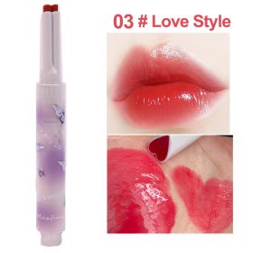 Jelly Mirror Lipstick Makeup Love Shape Waterproof Non-stick Cup Solid Lip Gloss Clear Long Lasting Moisturizing Lipstick Pen - E03