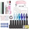 Nail Kit 8ml Gel Nail Polish with 6/54W UV LED Nail Lamp Semi-Permanent UV Varnish Soaked Gel Nail Polish Nail Starter Kit - ZH143-4