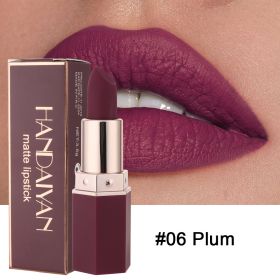 Handaiyan 6 Colors Matte Waterproof Velvet Nude Lipstick Sexy Red Brown Pigments Makeup Long Lasting Profissional - 06