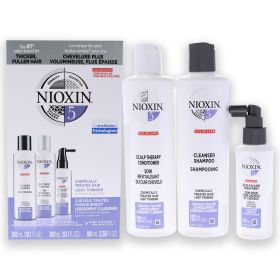 System 5 Kit by Nioxin for Unisex - 3 Pc 10.1oz Cleanser Shampoo; 10.1oz Scalp Therapy Conditioner; 3.38oz Scalp and Hair Treatment - Unisex - 3 Pc