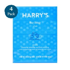 Harry's Men's Cleansing Bar Soap, Stone Scent, 4 oz, 4 Pack - Harry's