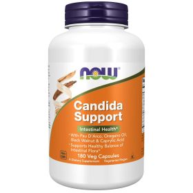 NOW Supplements, Candida Support with Pau D'Arco, Oregano Oil, Black Walnut & Caprylic Acid, 180 Veg Capsules - NOW