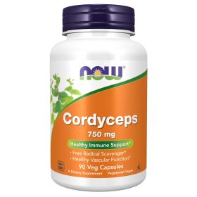 NOW Supplements, Cordyceps (Cordyceps sinensis)750 mg, Healthy Immune Support*, 90 Veg Capsules - NOW