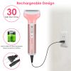 4 In 1 Women Electric Shaver Painless Rechargeable Hair Remover Eyebrow Nose Hair Cordless Trimmer Set - Pink