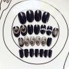 Black Beads Wedding Nail Art Decoration False Fingernails Artificial False Nails Tips Fake Nails - Default