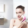 Facial Cleansing Brush Waterproof Face Spin Cleaning Brush with 5 Brush Heads  - Pink