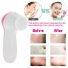 Facial Cleansing Brush Waterproof Face Spin Cleaning Brush with 5 Brush Heads  - Pink