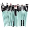 20Pcs Makeup Brushes Set Professional Plastic Handle Soft Synthetic Hair Powder Foundation Eyeshadow Make Up Brushes Cosmetics - GreenGold