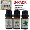 3 Pack - Aromatherapy Essential Oils Gift Set For Humidifiers Oil Diffuser Mist - Essential Oil - Multi color