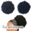 Afro Puff Drawstring Hair Bun Extension Short Synthetic Ponytail Clip On Kinky Drawstring Curly Hair Piece,Black - Default