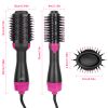 Hot Hair Brush 4 In 1 Hair Dryer Volumizer Brush Dryer Comb For Straightening Curling Drying - Black & Pink